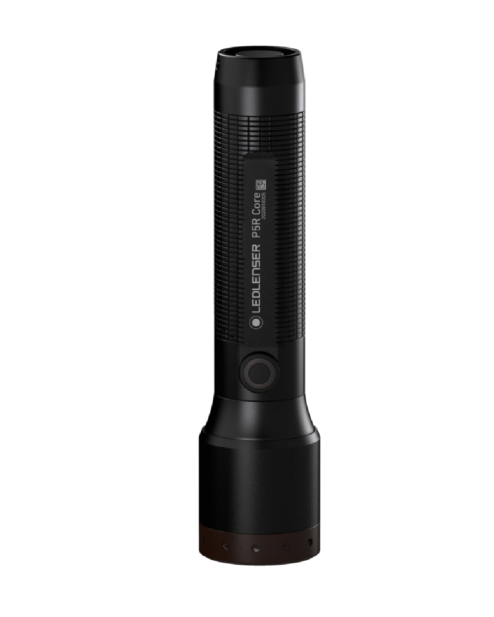 Black coloured Led Lenser P5R Core Rechargeable Torch on white background #colour_black