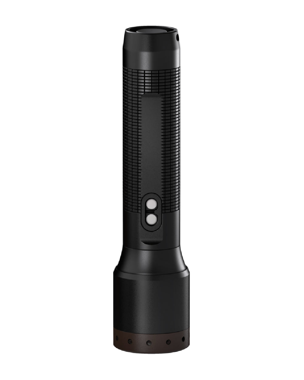 Black coloured Led Lenser P5R Core Rechargeable Torch on white background #colour_black