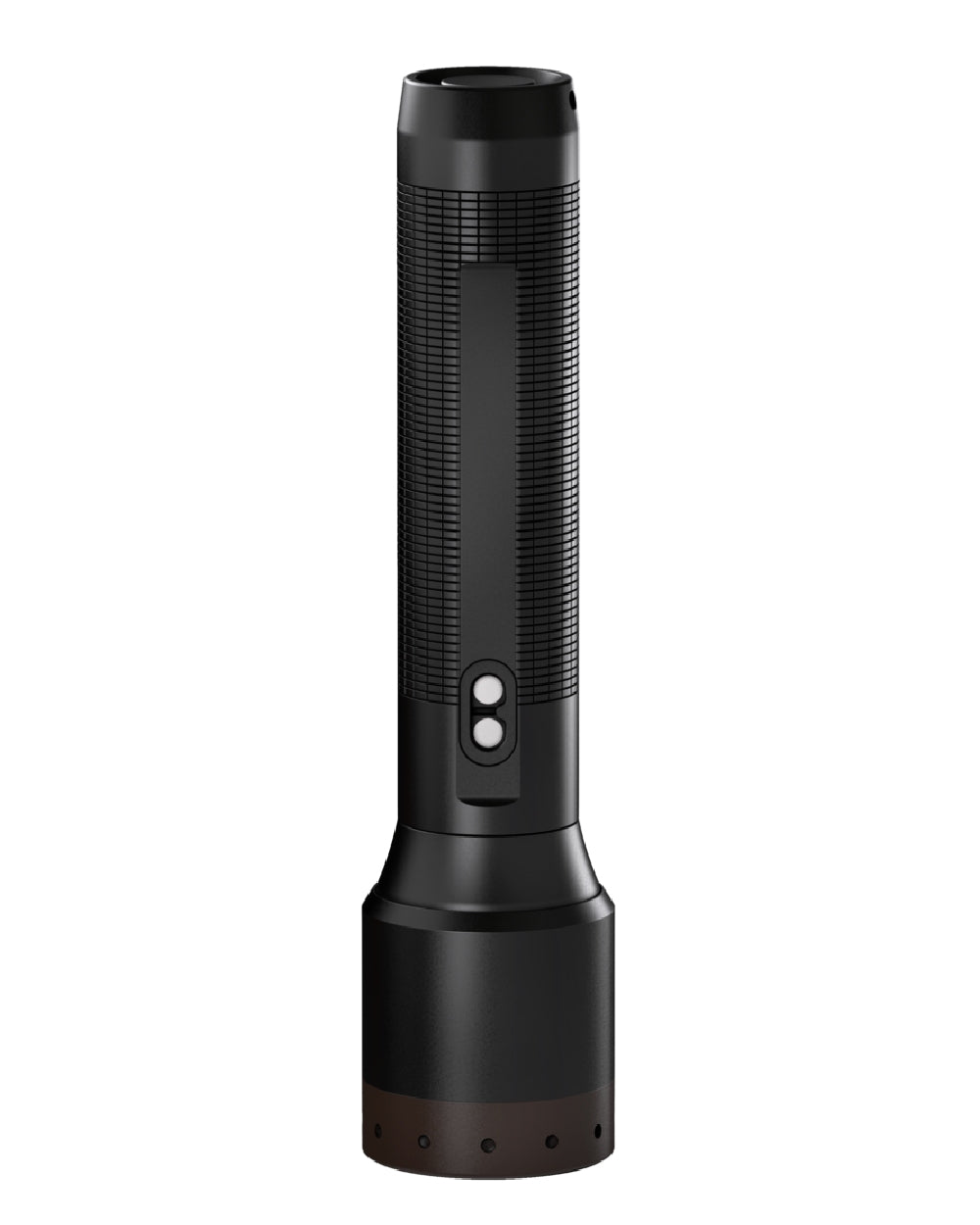 Black coloured Led Lenser P6R Core Rechargeable Torch on white background #colour_black