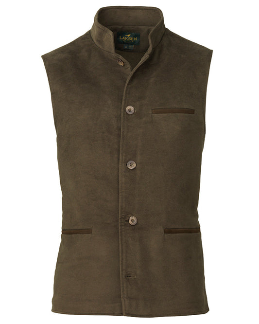 Loden Coloured Laksen Belgravia Fife Vest On A White Background #colour_loden