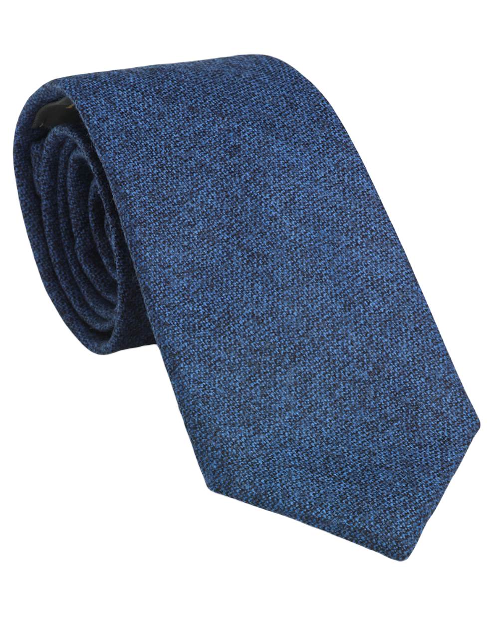 Midnight Coloured Laksen Celtic Tweed Tie On A White Background #colour_midnight