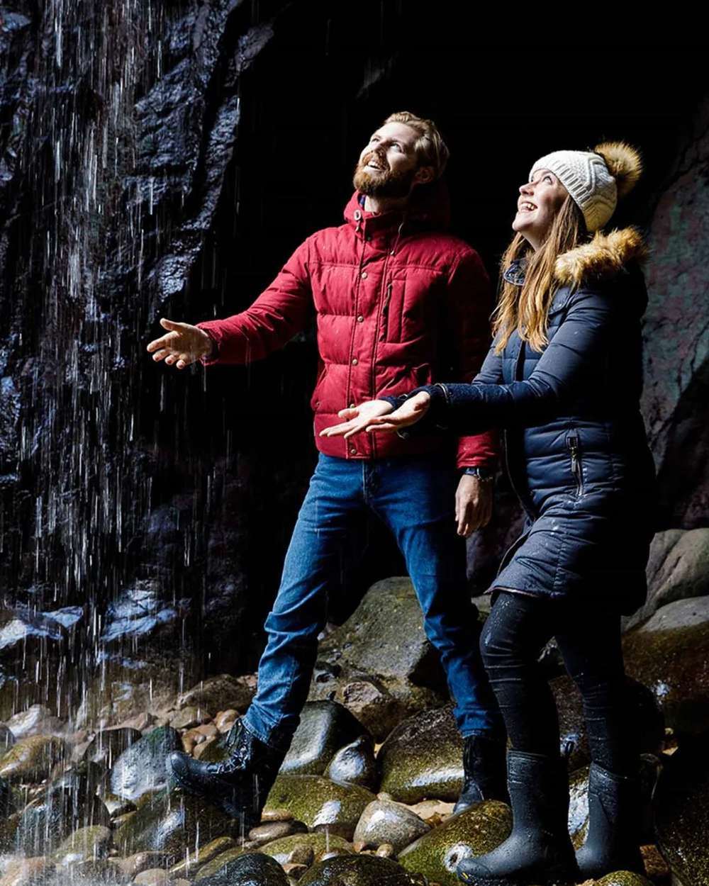 Black Jersey Heather Coloured Muck Boots Arctic Ice Mid Wellingtons on outdoor background #colour_black-jersey-heather