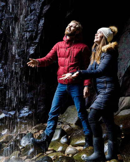 Black Jersey Heather Coloured Muck Boots Arctic Ice Mid Wellingtons on outdoor background #colour_black-jersey-heather