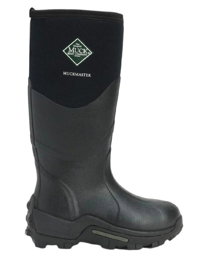 Black Coloured Muck Boots Muckmaster Tall Boot on white background #colour_black