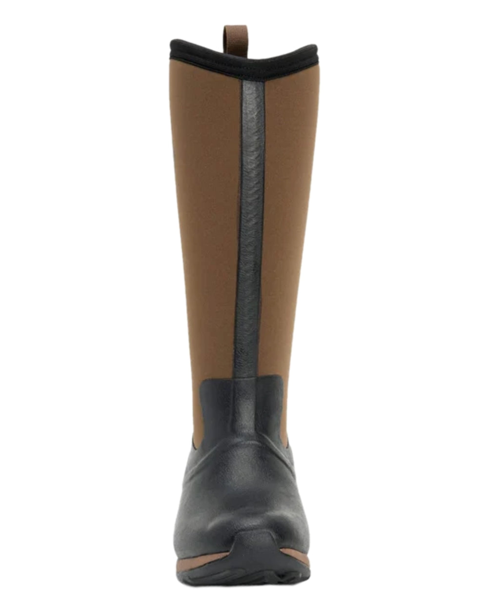 Black Tan Coloured Muck Boots Womens Arctic Adventure Tall Boots on white background #colour_black-tan