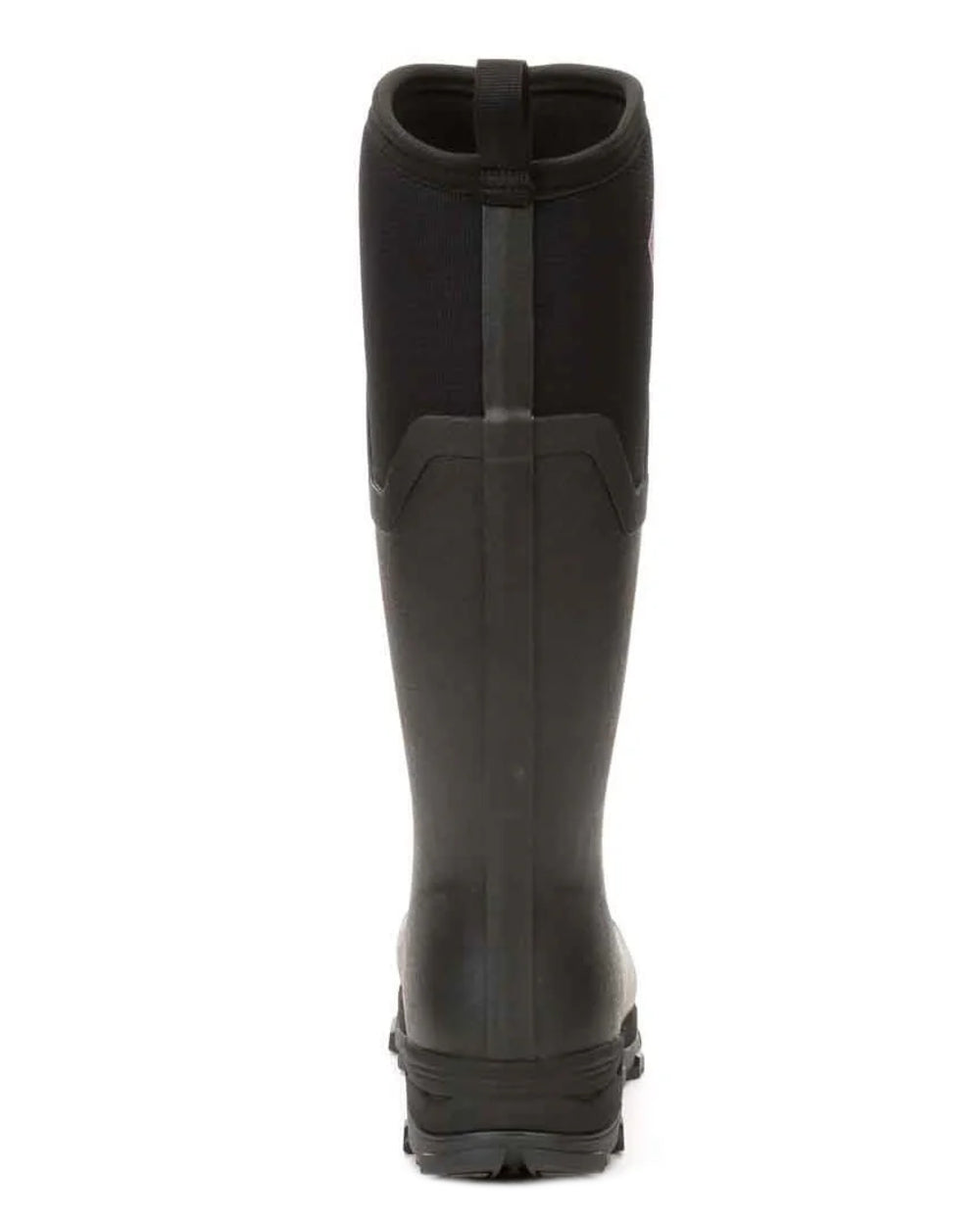 Black Hot Pink coloured Muck Boots Womens Arctic Ice Tall Wellingtons on white background #colour_black-hot-pink