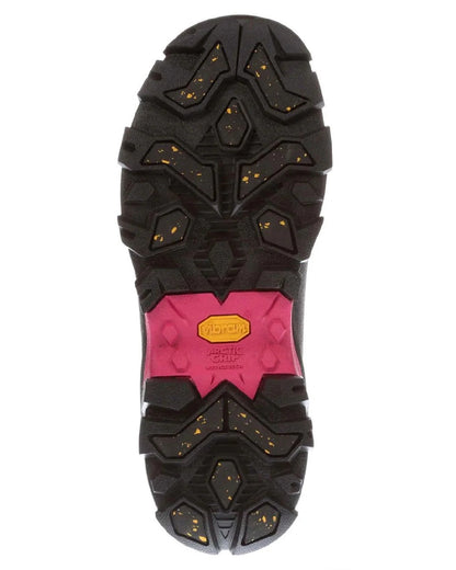 Black Hot Pink coloured Muck Boots Womens Arctic Ice Tall Wellingtons on white background #colour_black-hot-pink