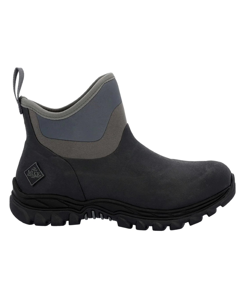 Black Coloured Muck Boots Womens Arctic Sport II Ankle Boots on white background #colour_black