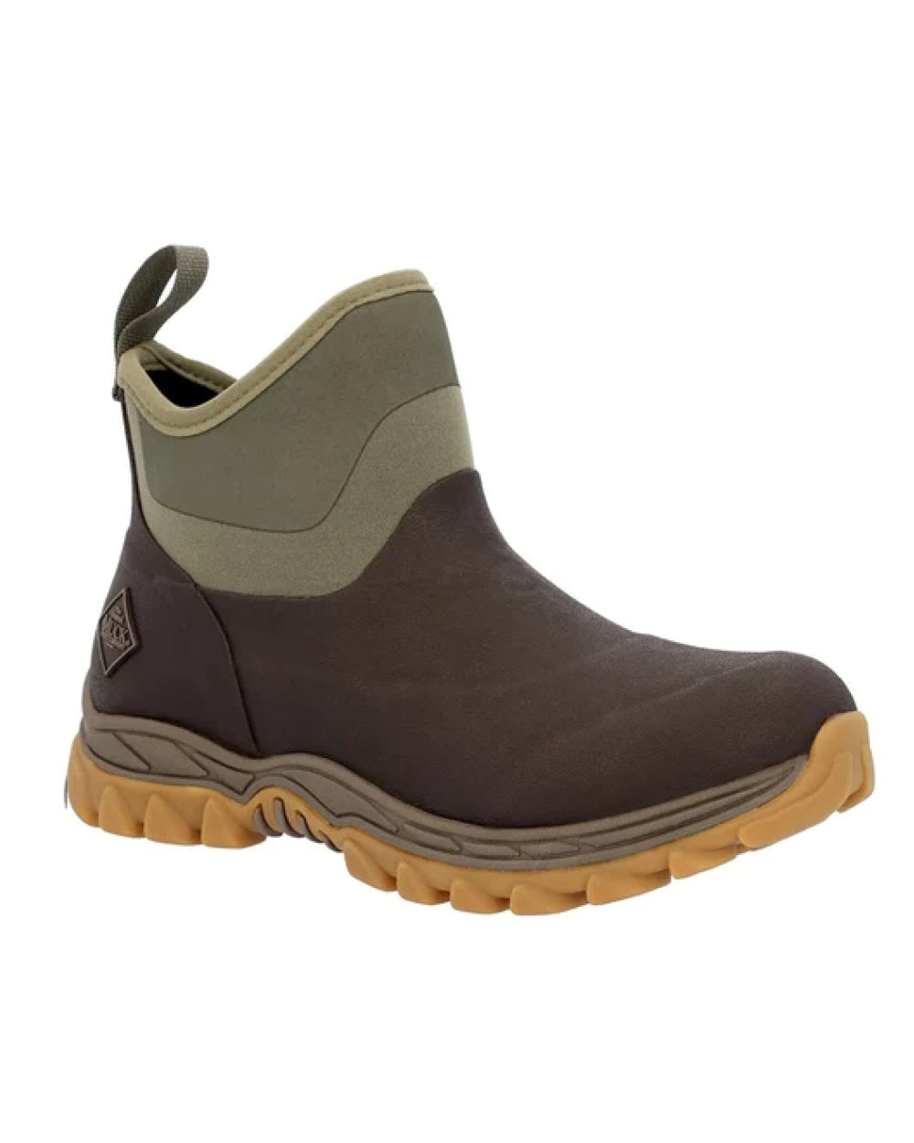 Dark Brown Olive Coloured Muck Boots Womens Arctic Sport II Ankle Boots on white background #colour_dark-brown-olive