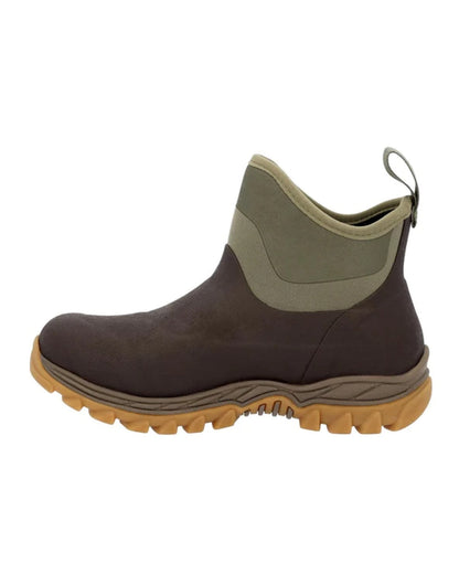 Dark Brown Olive Coloured Muck Boots Womens Arctic Sport II Ankle Boots on white background #colour_dark-brown-olive
