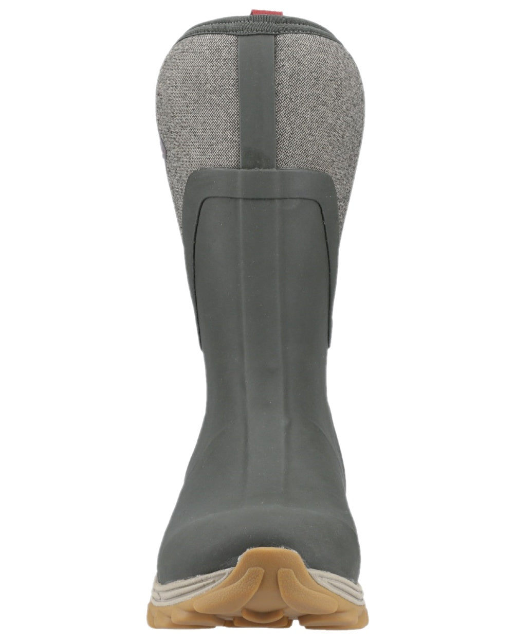Olive Herringbone Print Coloured Muck Boots Womens Arctic Sport II Mid Wellingtons on white background #colour_olive-herringbone-print