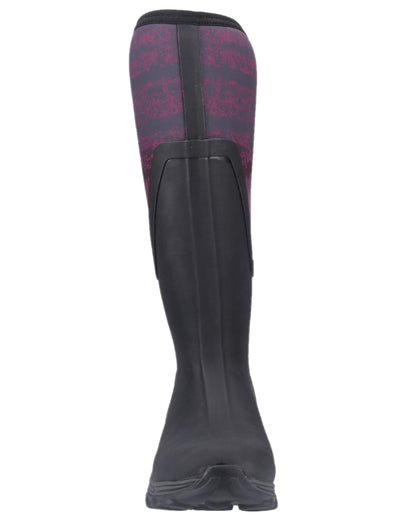 Magenta Digi Fade Print Coloured Muck Boots Womens Arctic Sport II Tall Wellingtons on white background #colour_magenta-digi-fade-print