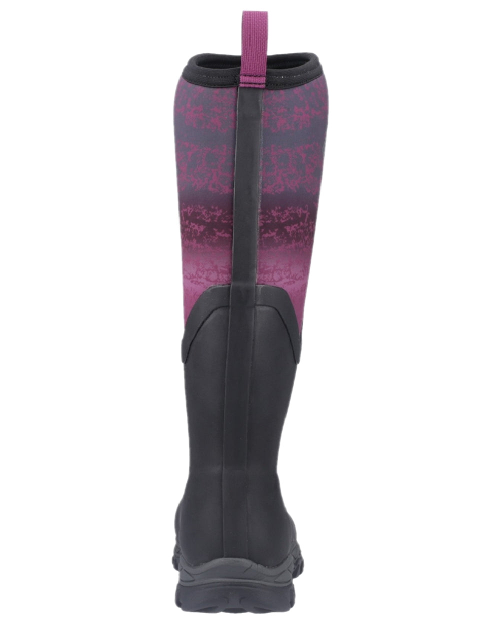 Magenta Digi Fade Print Coloured Muck Boots Womens Arctic Sport II Tall Wellingtons on white background #colour_magenta-digi-fade-print