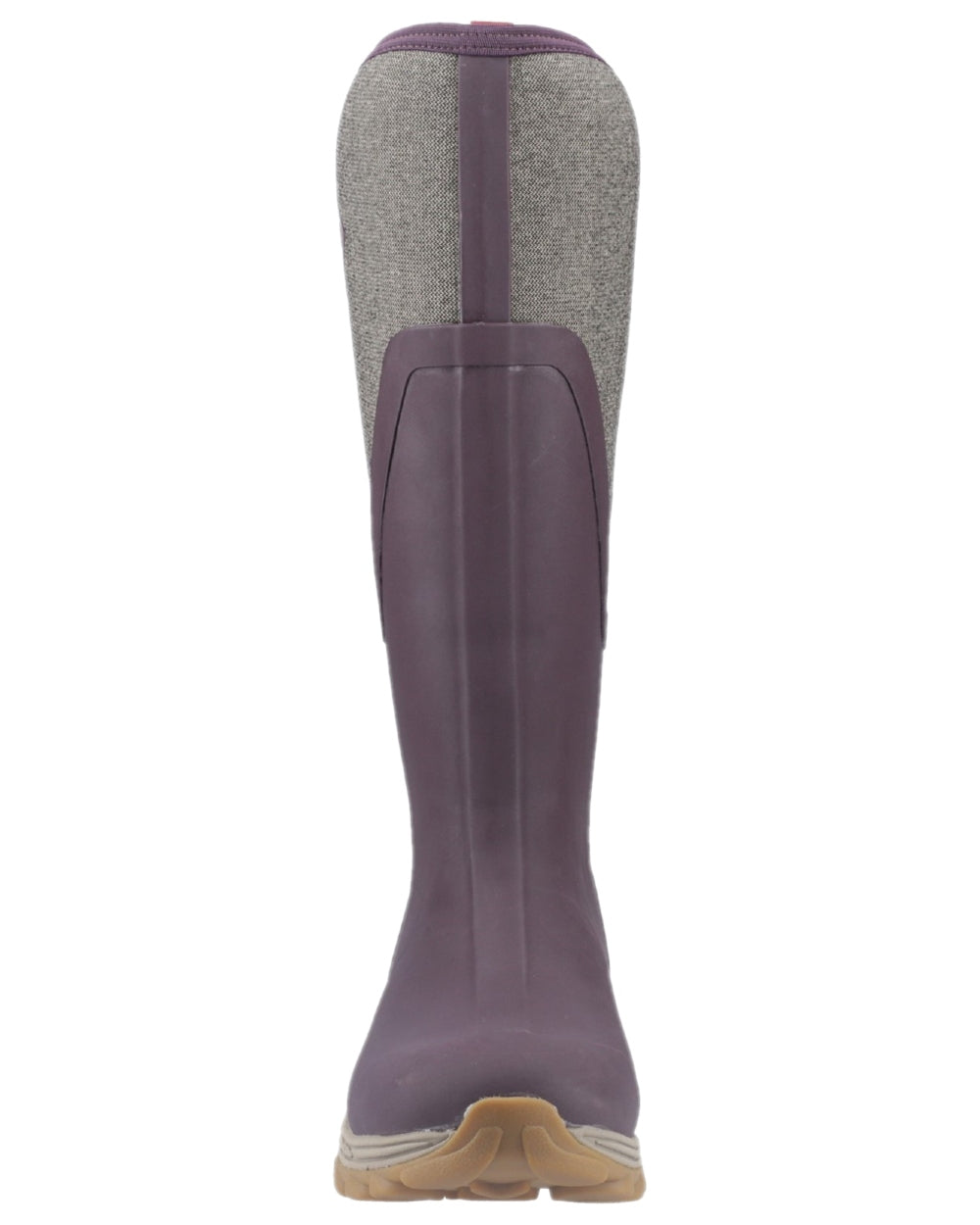 Wine Herringbone Print Coloured Muck Boots Womens Arctic Sport II Tall Wellingtons on white background #colour_wine-herringbone-print