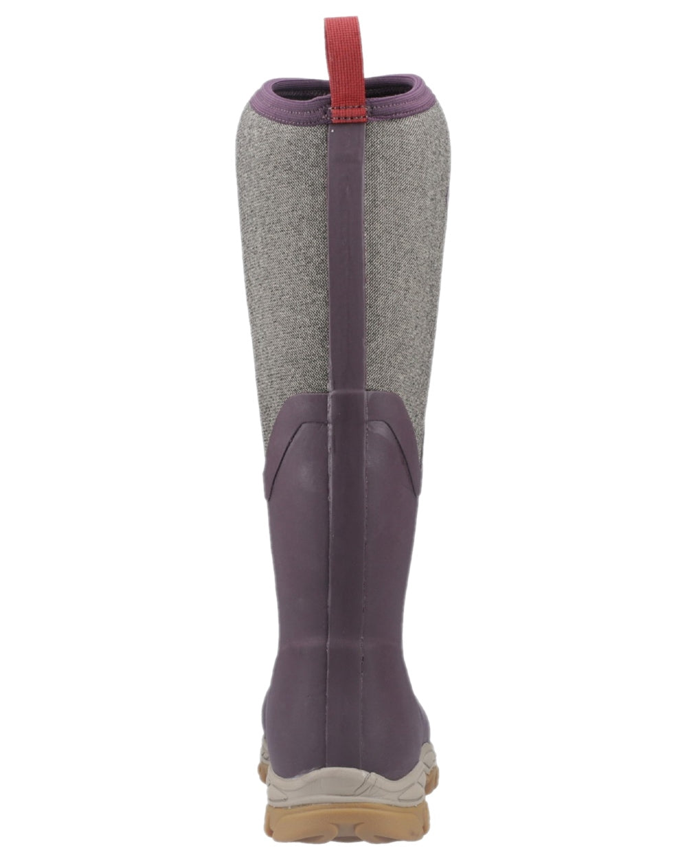 Wine Herringbone Print Coloured Muck Boots Womens Arctic Sport II Tall Wellingtons on white background #colour_wine-herringbone-print