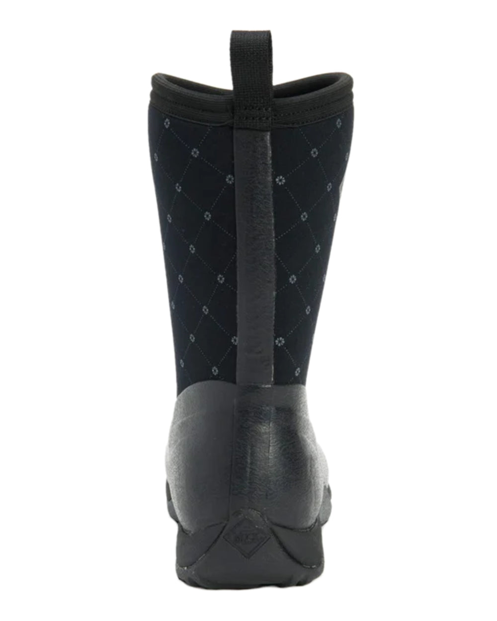Black Castlerock Print Coloured Muck Boots Womens Arctic Weekend Mid Wellingtons on white background #colour_black-castlerock-print
