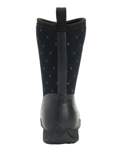 Black Castlerock Print Coloured Muck Boots Womens Arctic Weekend Mid Wellingtons on white background #colour_black-castlerock-print
