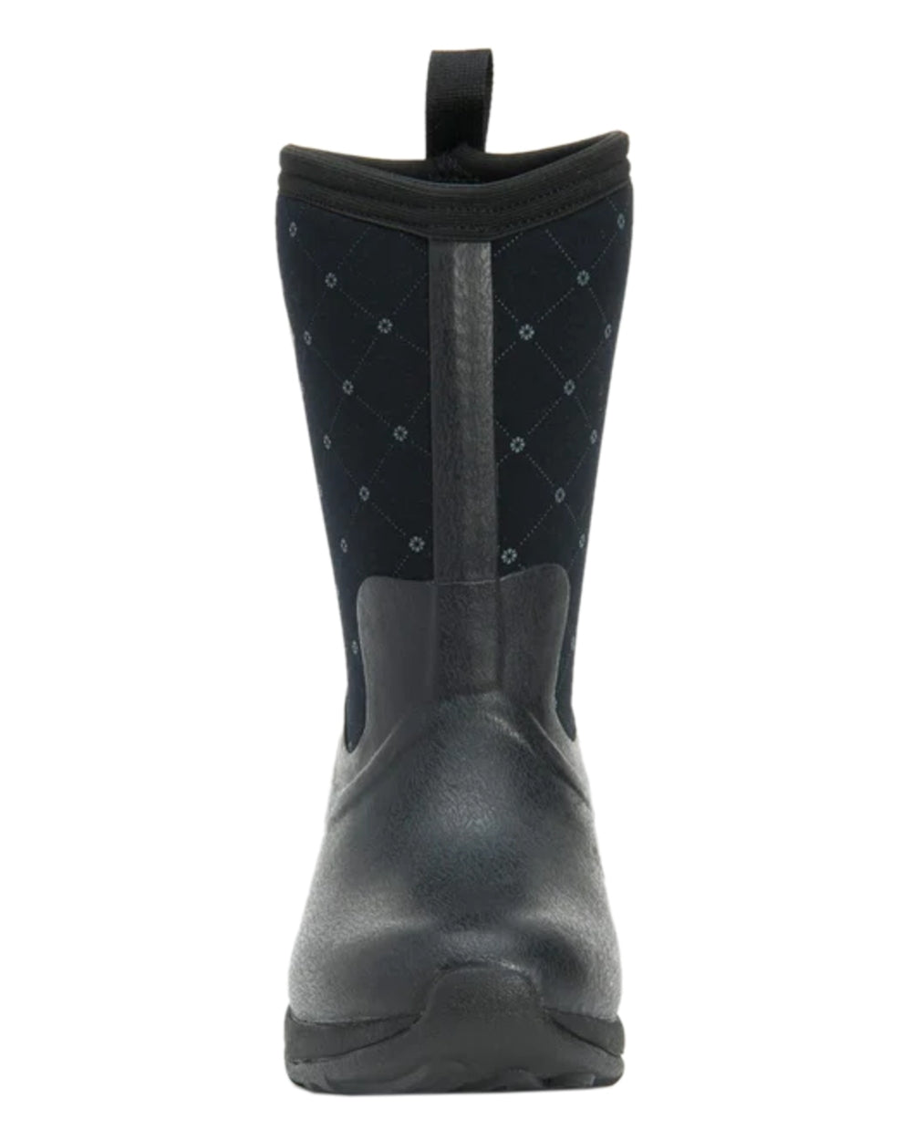 Black Castlerock Print Coloured Muck Boots Womens Arctic Weekend Mid Wellingtons on white background #colour_black-castlerock-print