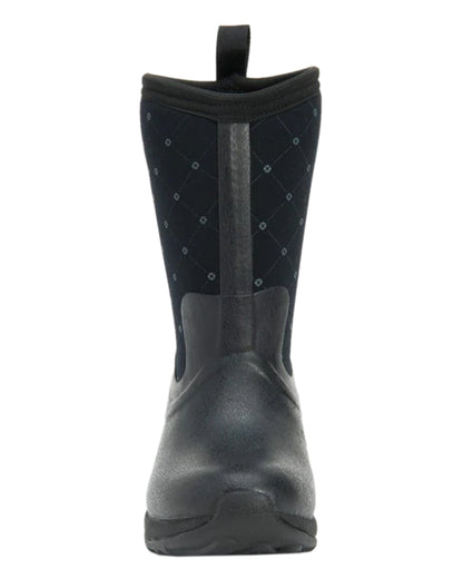 Black Castlerock Print Coloured Muck Boots Womens Arctic Weekend Mid Wellingtons on white background #colour_black-castlerock-print