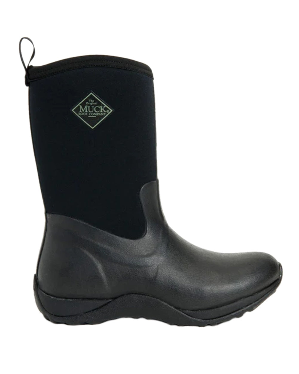 Black Coloured Muck Boots Womens Arctic Weekend Mid Wellingtons on white background #colour_black