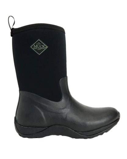 Black Coloured Muck Boots Womens Arctic Weekend Mid Wellingtons on white background #colour_black