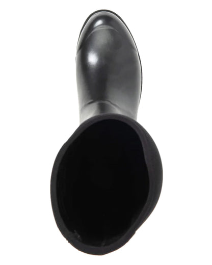 Black Coloured Muck Boots Womens Derby Tall Boots on white background #colour_black