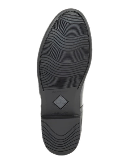 Black Coloured Muck Boots Womens Derby Tall Boots on white background #colour_black