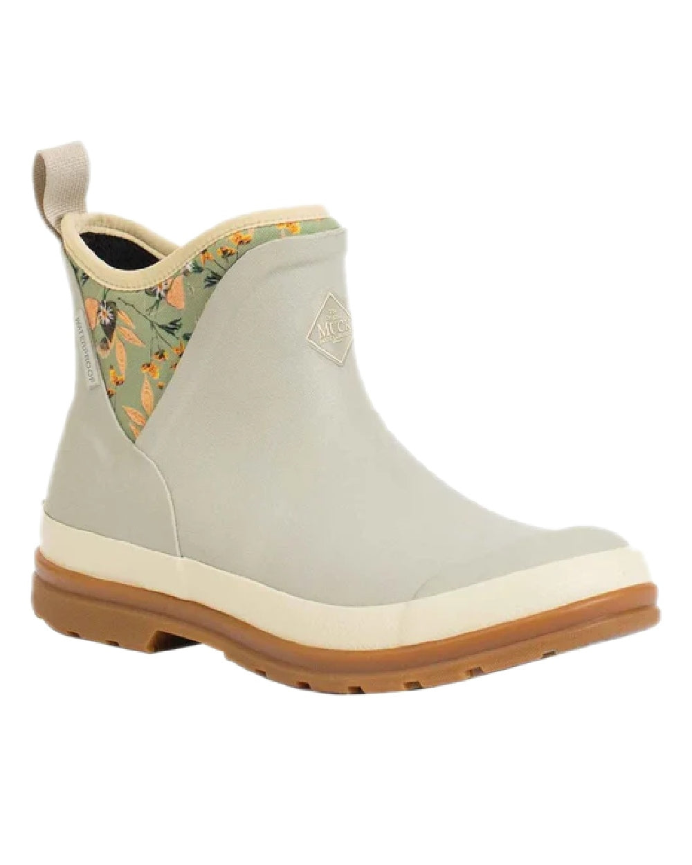 Pressed Floral Print Coloured Muck Boots Womens Originals Pull-On Ankle Boots on white background #colour_pressed-floral-print