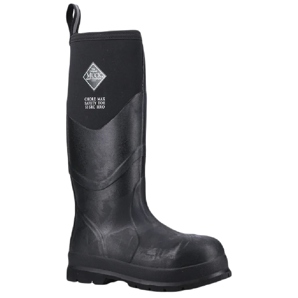Muck Boots Chore Max Steel Toe S5 Tall Boots in Black #colour_black