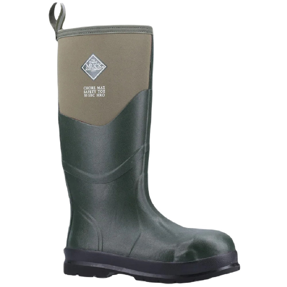 Muck Boots Chore Max Steel Toe S5 Tall Boots in Moss #colour_moss
