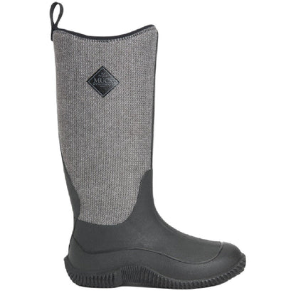 Muck Boots Womens Hale Wellingtons in Black with Fuzzy Herringbone #colour_black-with-fuzzy-herringbone