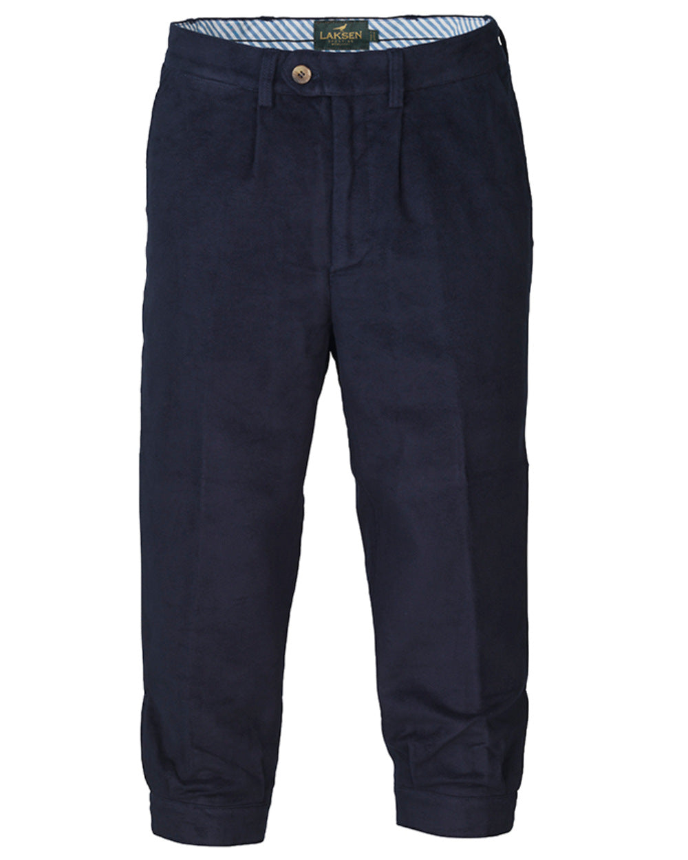 Navy Coloured Laksen Belgravia Moleskin Breeks On A White Background #colour_navy