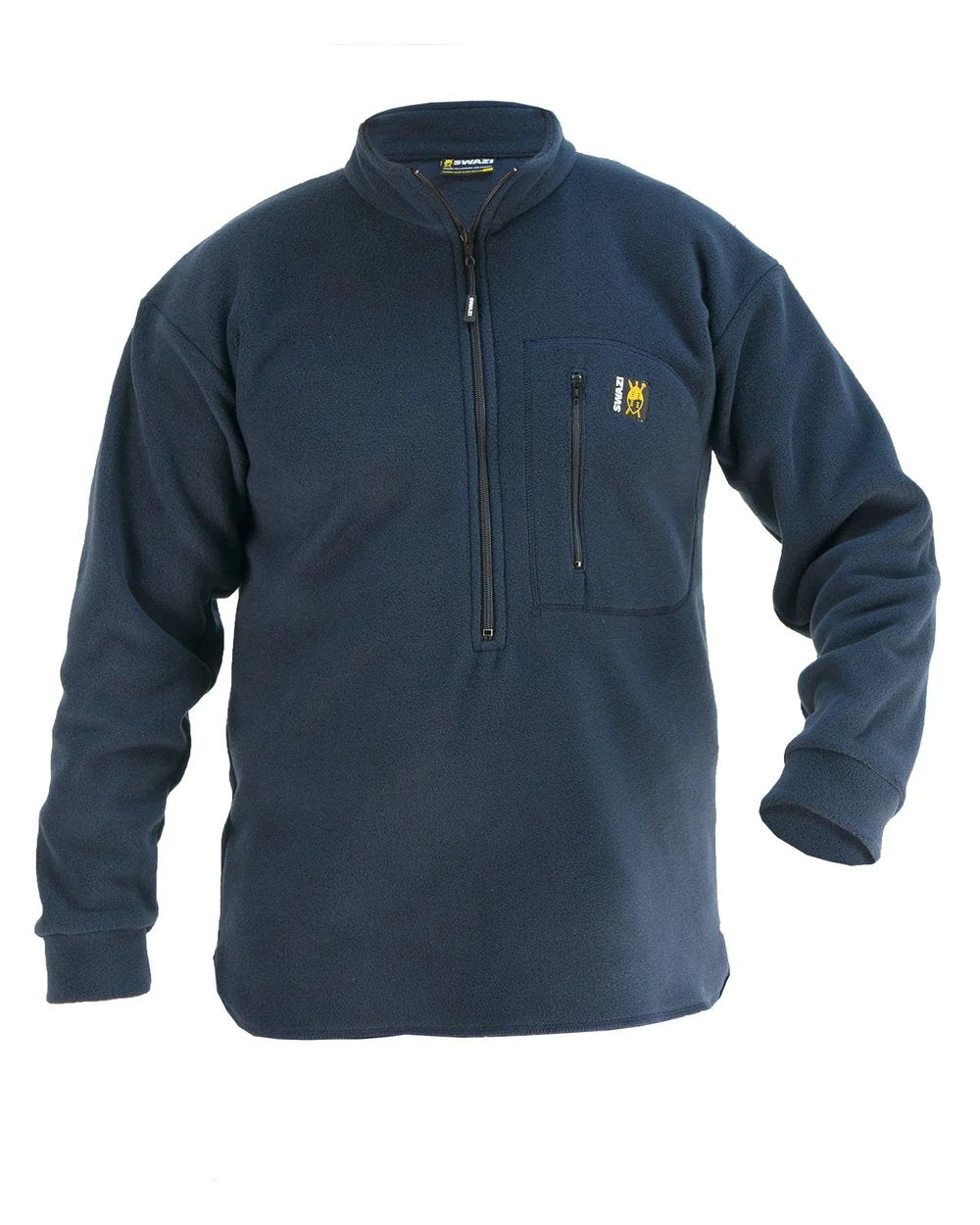 Navy Coloured Swazi Bush Shirt On A White Background #colour_navy