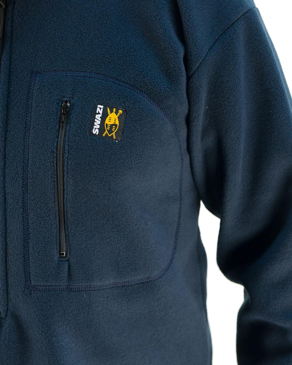 Navy Coloured Swazi Bush Shirt On A White Background #colour_navy