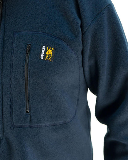 Navy Coloured Swazi Bush Shirt On A White Background #colour_navy