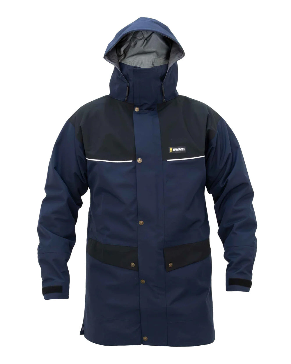 Navy/Black Coloured Swazi Torrent Jacket On A White Background #colour_navy-black