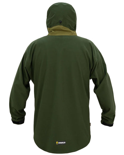 Olive Coloured Swazi Kagoule Jacket On A White Background #colour_olive