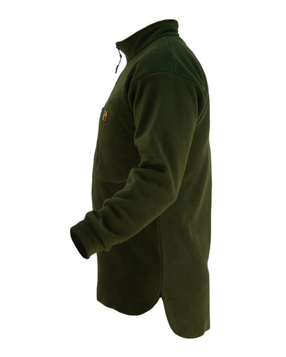 Olive Coloured Swazi Bush Shirt On A White Background #colour_olive