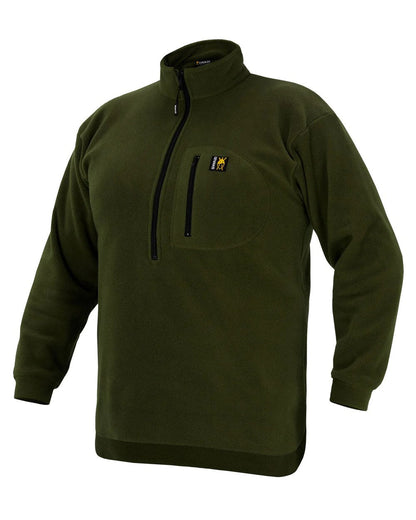 Olive Coloured Swazi Bush Shirt On A White Background #colour_olive