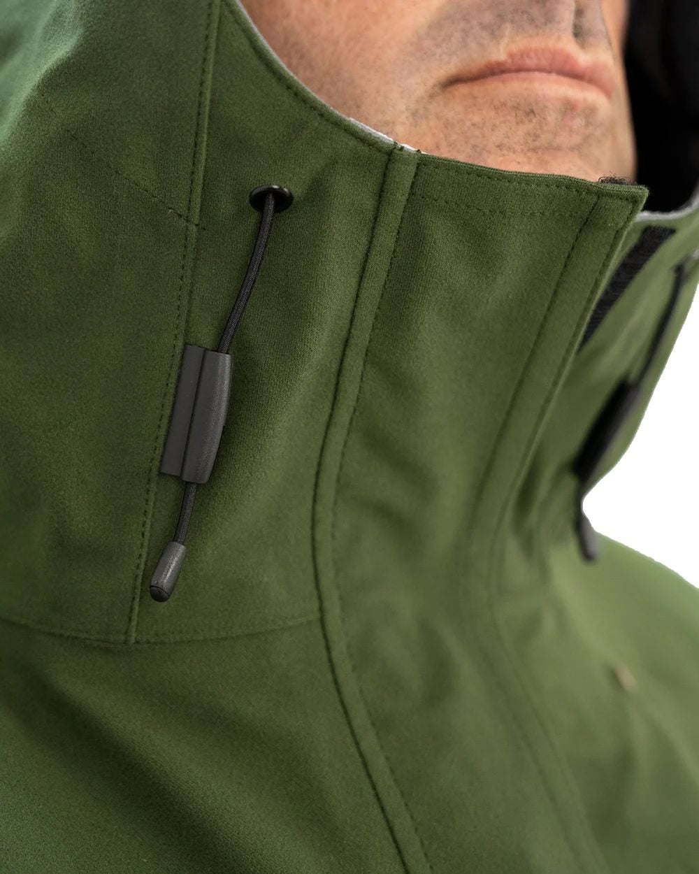 Olive Coloured Swazi Kagoule Jacket On A White Background #colour_olive