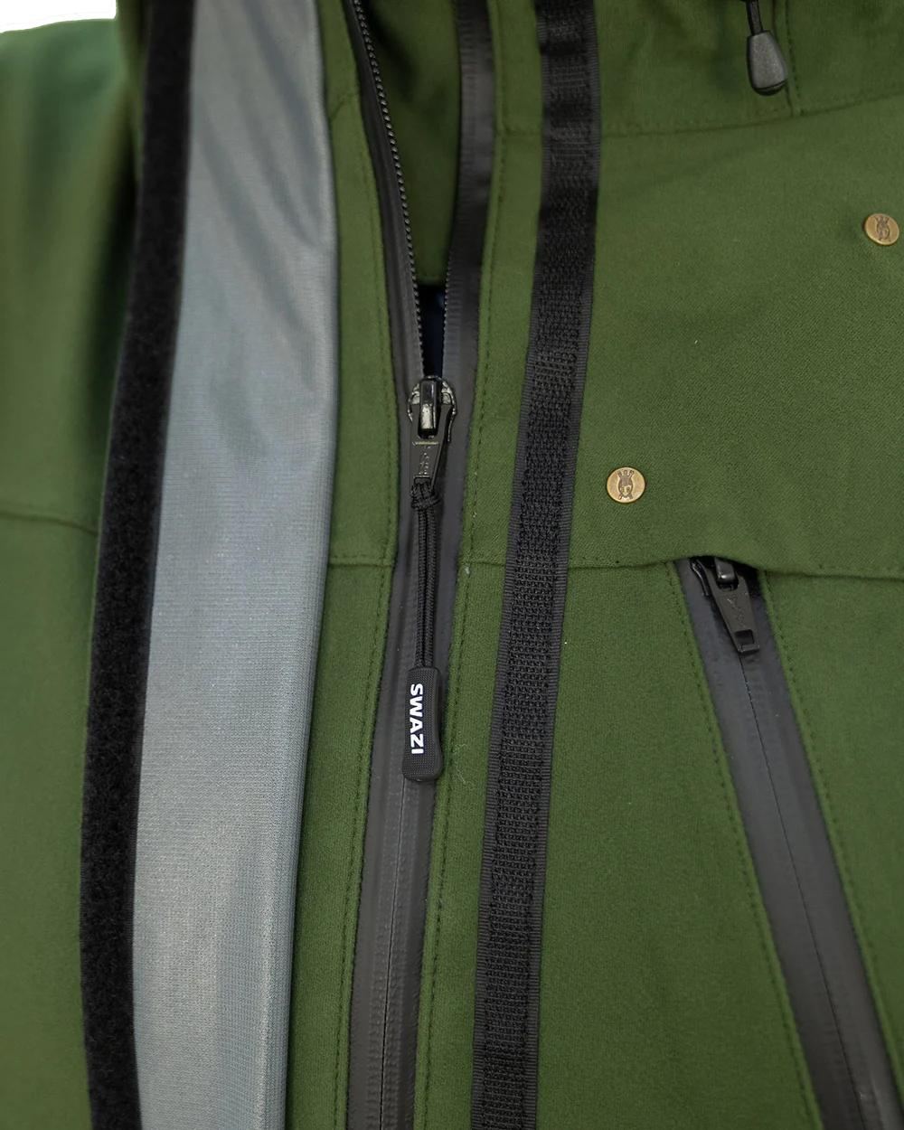 Olive Coloured Swazi Kagoule Jacket On A White Background #colour_olive