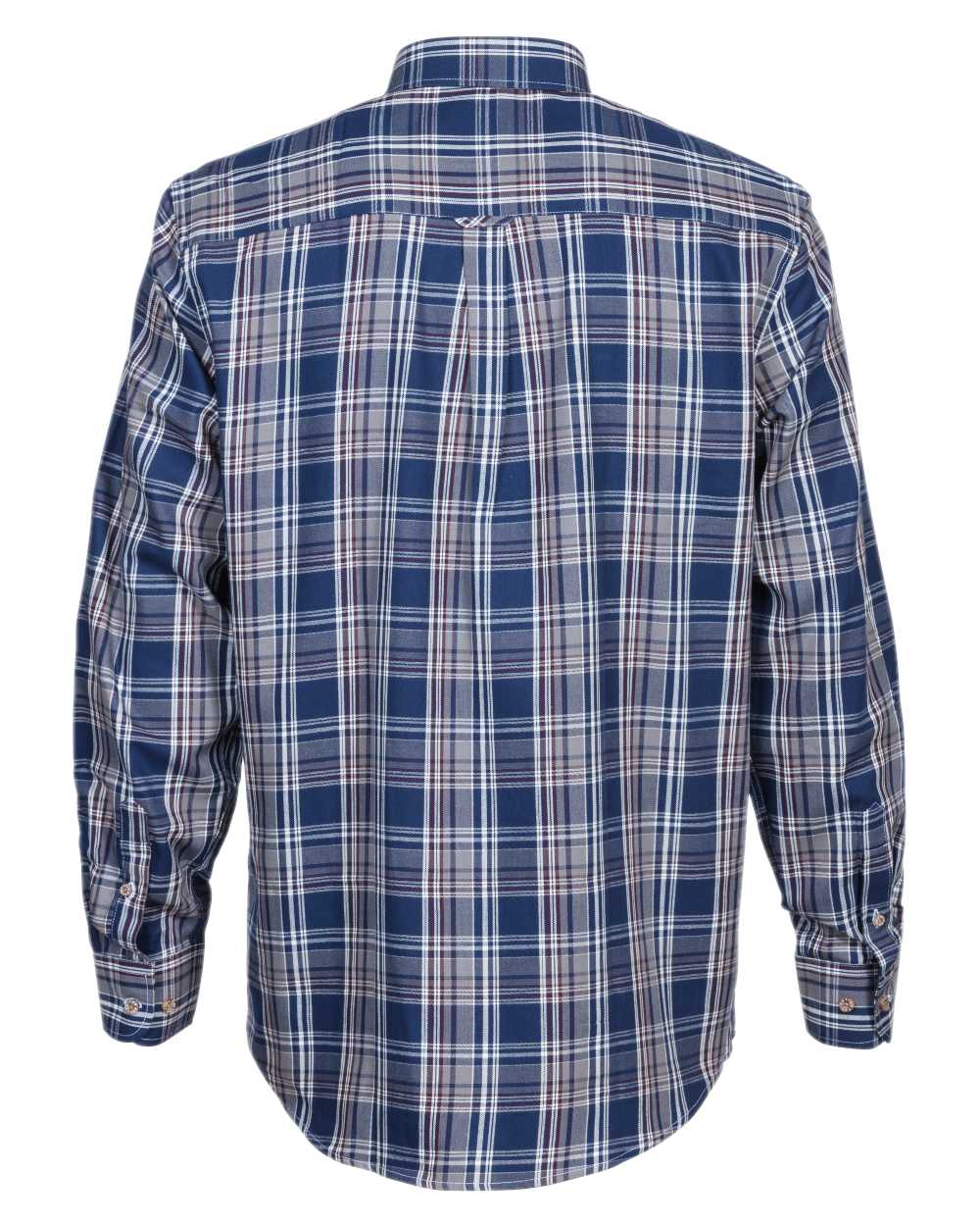 Blue coloured Percussion Aubigny Hunting Shirt on white background #colour_blue