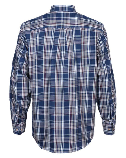 Blue coloured Percussion Aubigny Hunting Shirt on white background #colour_blue