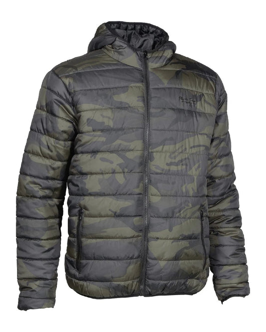 Camo Khaki coloured Percussion Camo Trek Down Jacket on white background #colour_camo-khaki