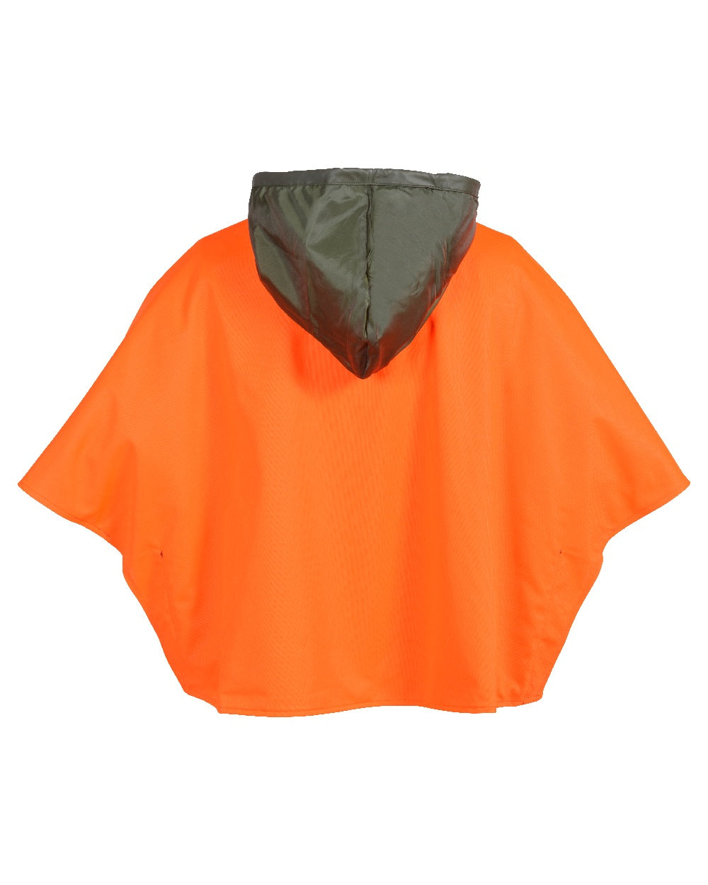 Khaki coloured Percussion Capeline Reversible Poncho on white background #colour_khaki
