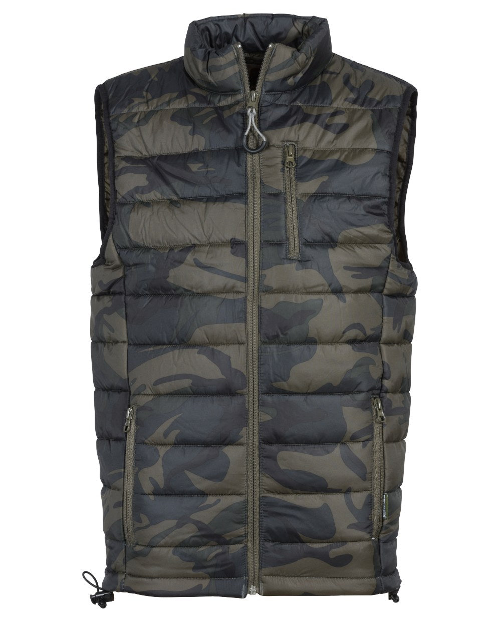 Camo Khaki coloured Percussion Childrens Camo Quilted Vest on white background #colour_camo-khaki