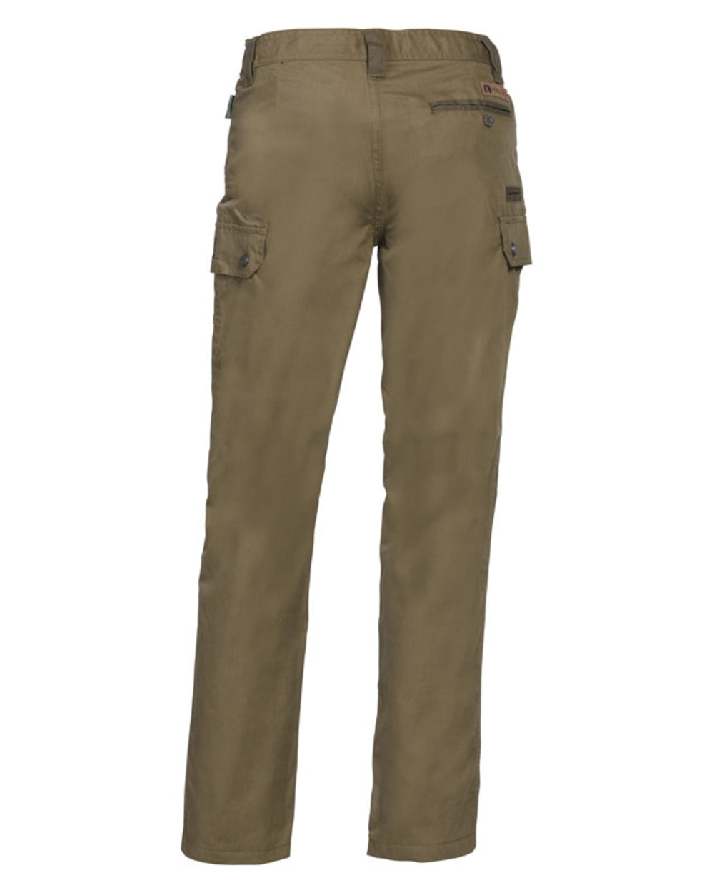 Khaki coloured Percussion Childrens Imperlight Trousers on white background #colour_khaki