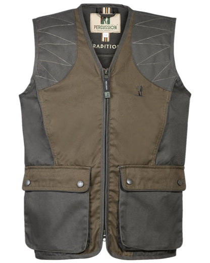 Light Khaki Coloured Percussion Childrens Tradition Hunting Vest on white background #colour_light-khaki