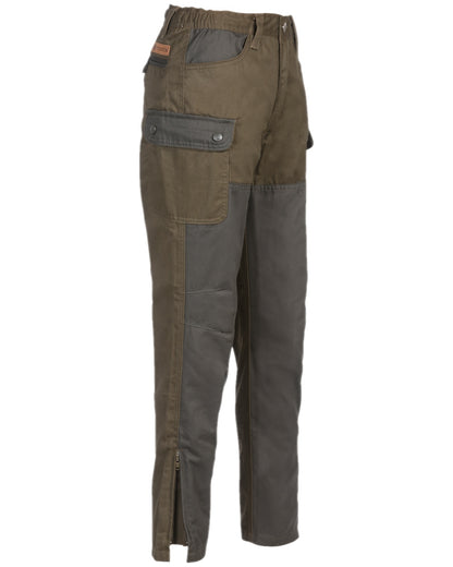 Light Khaki Coloured Percussion Childrens Traditional Tapered Trousers on white background #colour_light-khaki