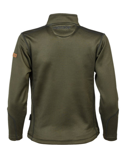 Khaki coloured Percussion Childrens Zipped Softshell Jacket on white background #colour_khaki